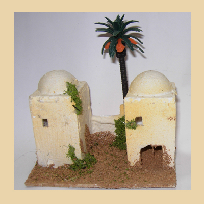 Arab House in Wood with Palm Tree (Mini Size)