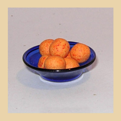 Fuente de Cristal Azul con Naranjas
