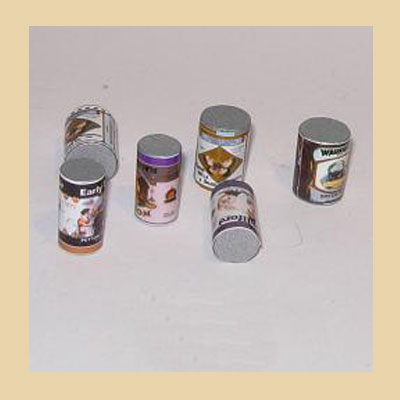 Conjunto de 6 Latas de Comida
