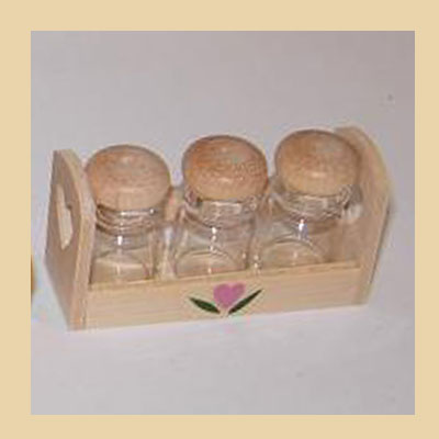 Estantería 3 Botes de Cristal con Tapa