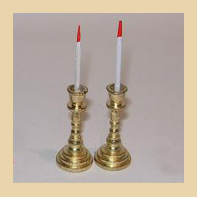 Conjunto 2 Candelabros Bronce Oro