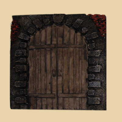 Puerta 2 Hojas con Marco y Ladrillos (Resina).