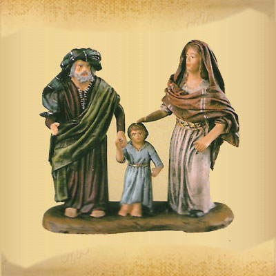 Grupo Pastor, Pastora y Niño de Pie. LIENZADO
