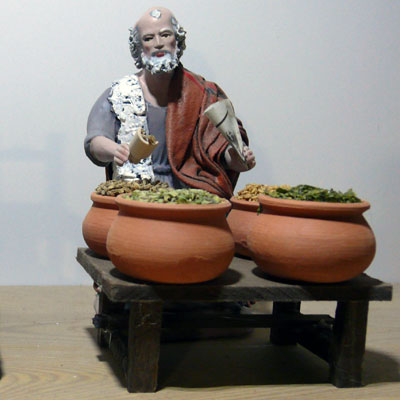 Shepherd Scene Selling Spices with Movement