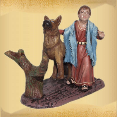 Niño con Perro Cazando.