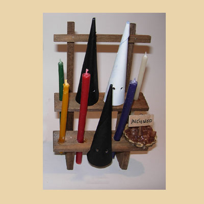 Mesa Madera Estantes, Velas, Incienso