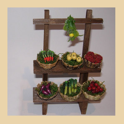 Mesa Estantes Fruta 6 Cestas
