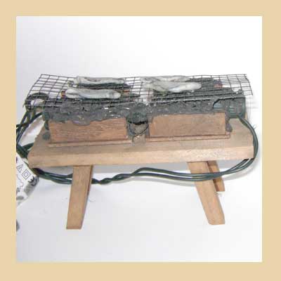 Mesa Asando Pescado (con luz fuego)