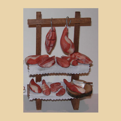 Mesa Estantes Carnicero con Tabla y Cuchillo
