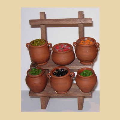 Mesa Estantes Encurtidos y Orzas de Especies