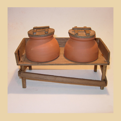 Bancada de madera 2 Tinajas