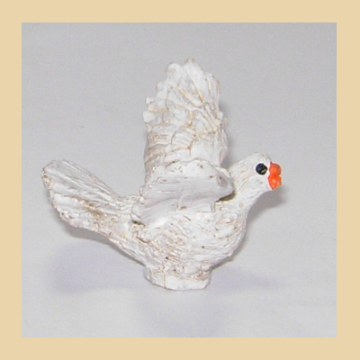 White Dove with Open Wings in Resin