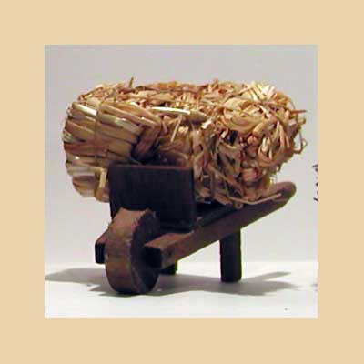 Carretilla con Paja Madera