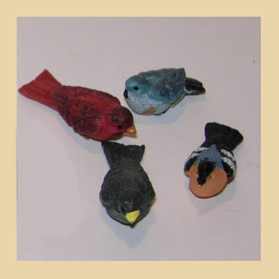 Pájaros de Resina. (12 colores por bolsa)