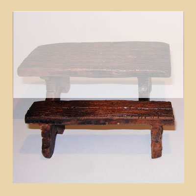 Banco para Mesa de Barro en color Nogal
