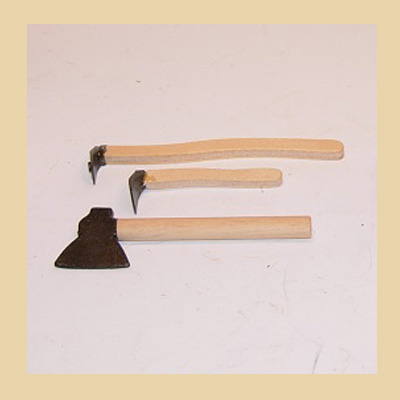 Conjunto 3 Hachas y Azadones en Madera