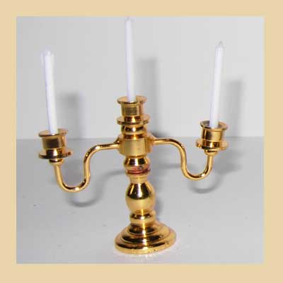 Candelabro Bronce 3 Brazos y Velas