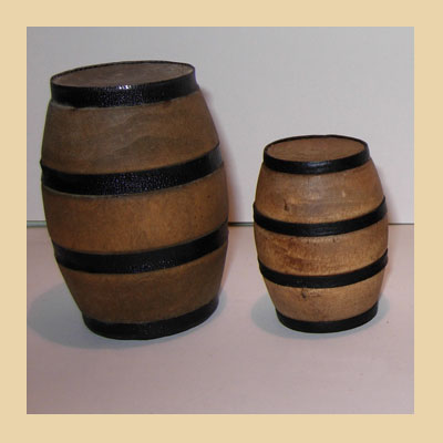 Wood Barrel with Hoops Simulation.