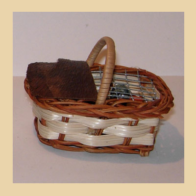 Jaula Cesta de Mimbre y Madera.
