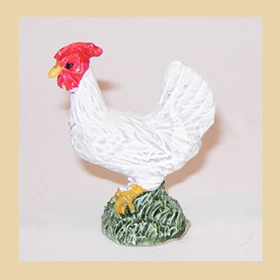 Gallina Blanca en Resina de Pie