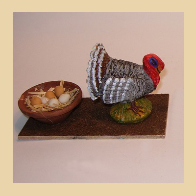 Pavo de Barro con Lebrillo Huevos