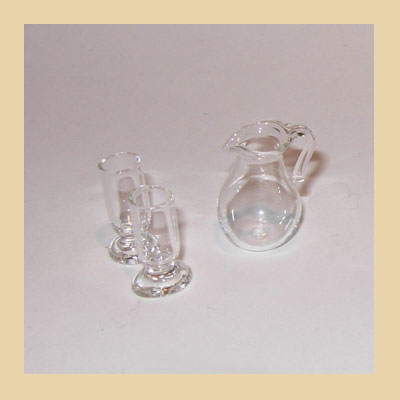 Jarra con 2 Copas de Cristal