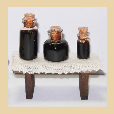 Mesa Rectangular Mini Botellas Vino de Cristal